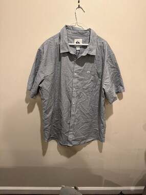 New Quiksilver Shoreline Classic Short Sleeve Shirt - White Marble Heather XXL
